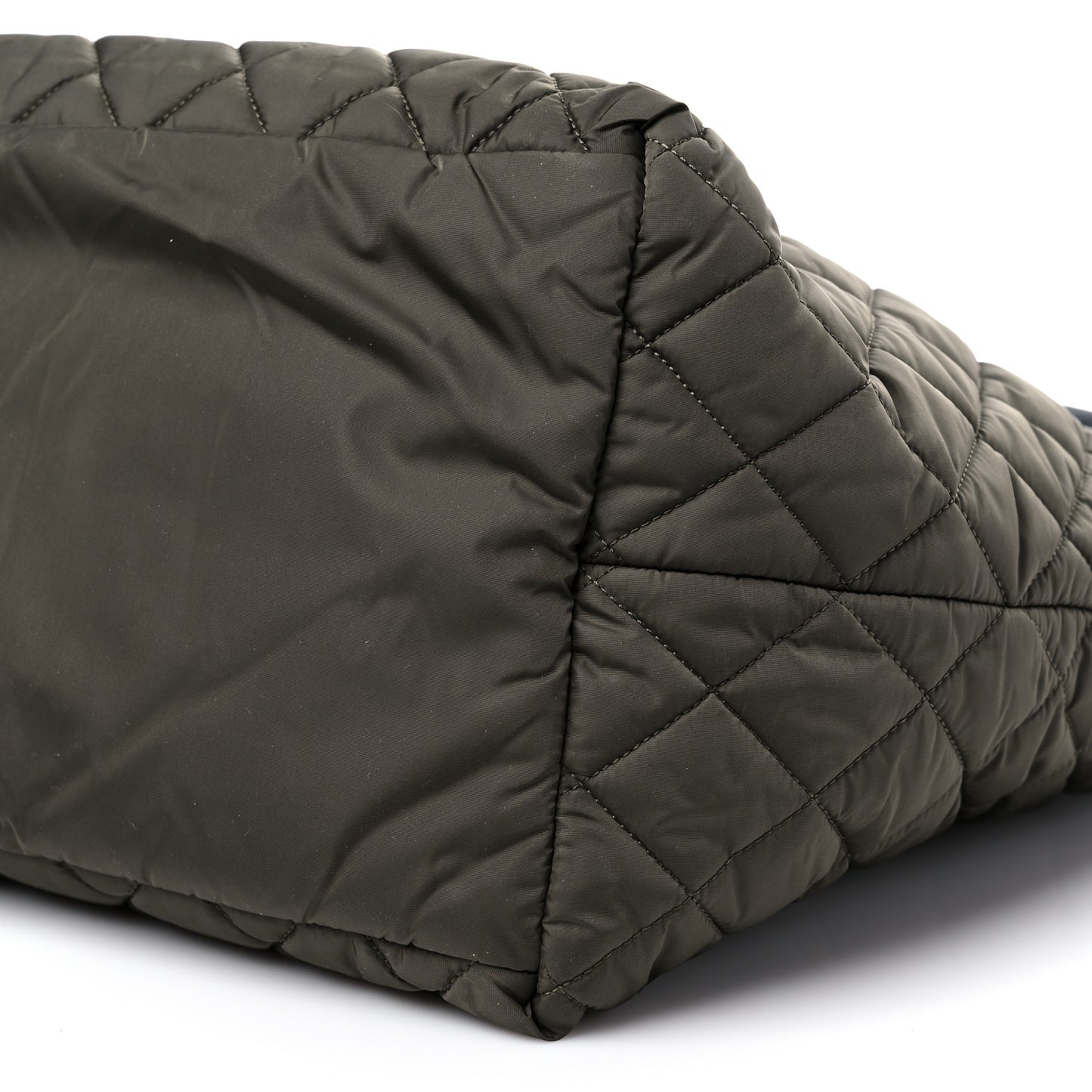 Nylon Quilted Large Coco Cocoon Tote Khaki