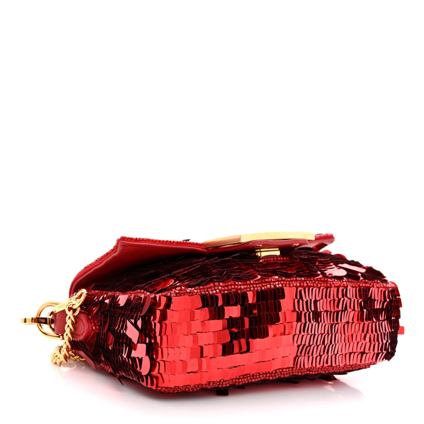 Sequin Paillettes Vitello Grace Sex and the City Mini Baguette Mattone