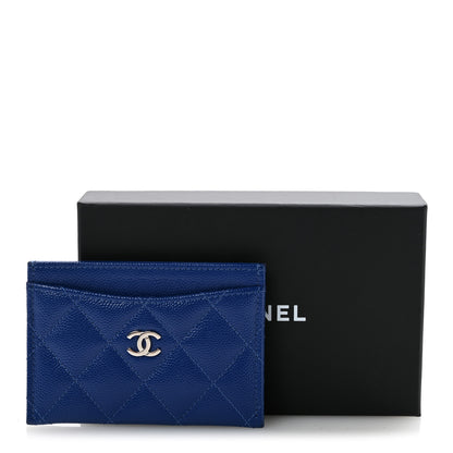 Chanel Caviar Quilted Card Holder Blue 10 of 10