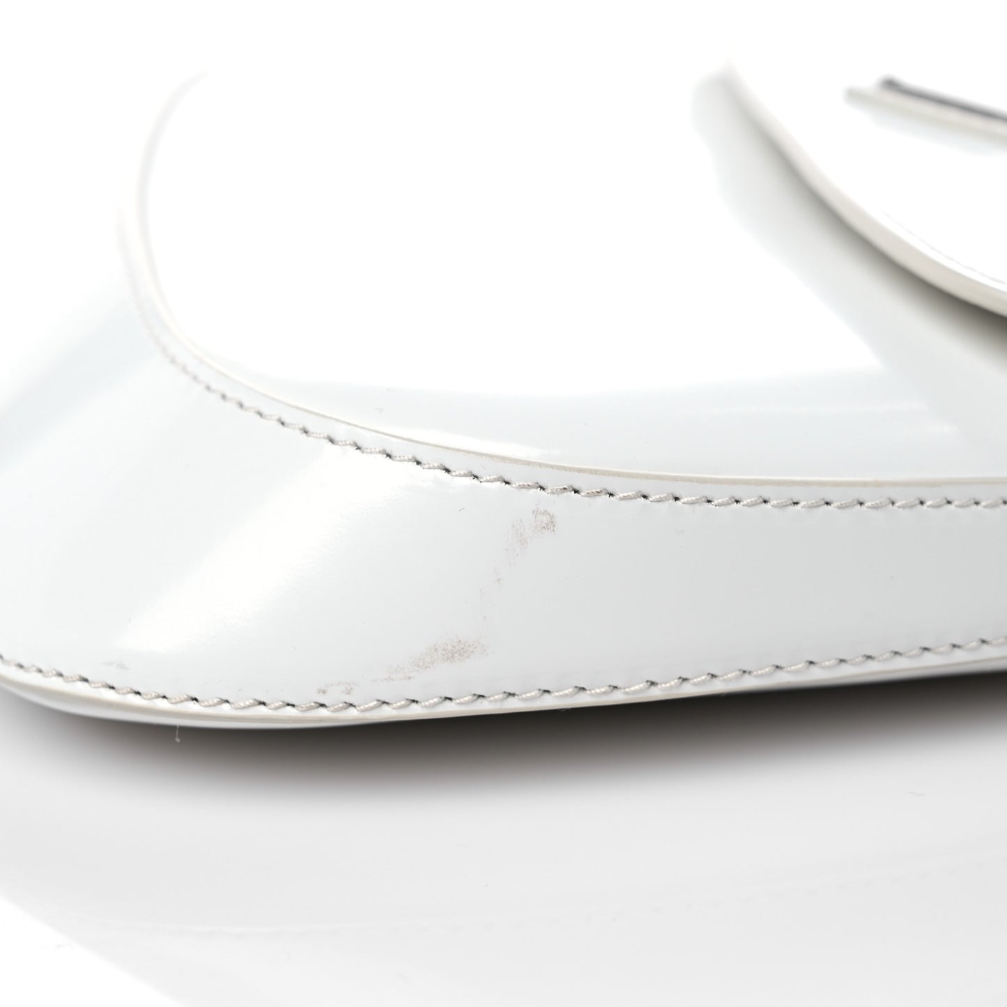 Spazzolato Cleo Flap Shoulder Bag White