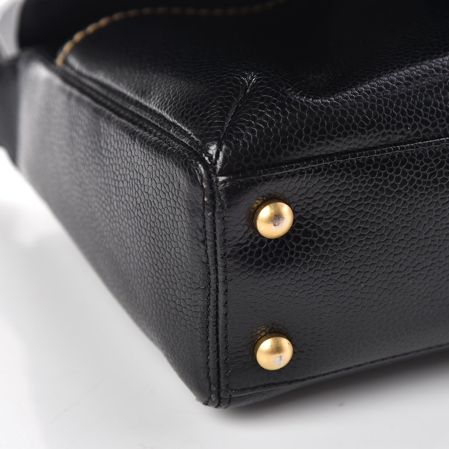 Caviar CC Stitched Medium Flap Shoulder Bag Black