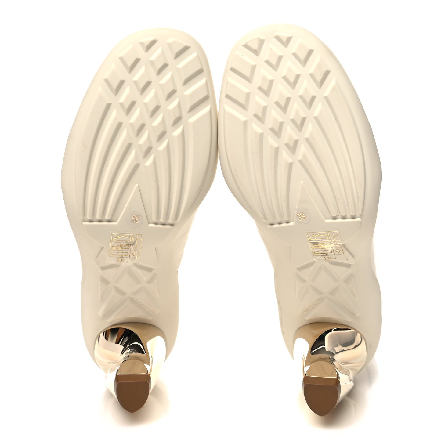 Calfskin Knit D-Zenith Boots 39 Off White