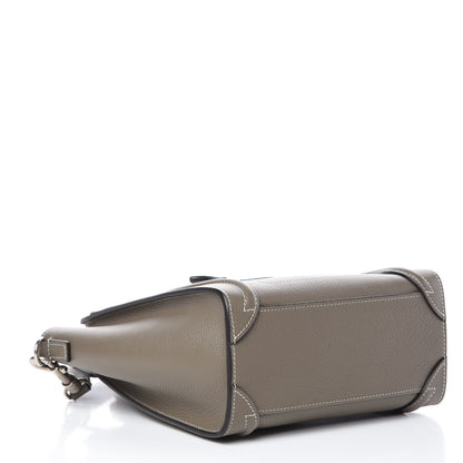 Celine Drummed Calfskin Nano Luggage Souris 5 of 11