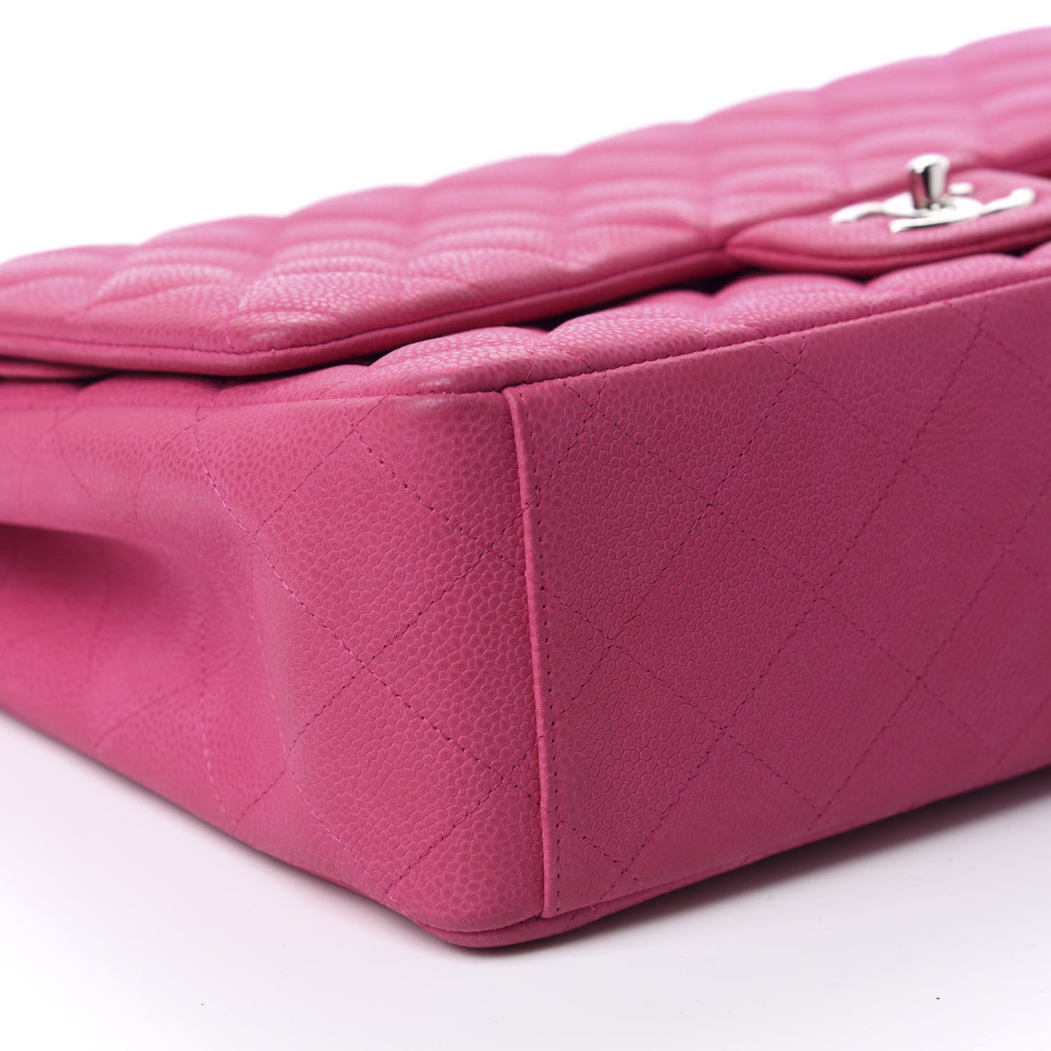 Chanel Iridescent Caviar Quilted Maxi Double Flap Hot Pink 6 of 13