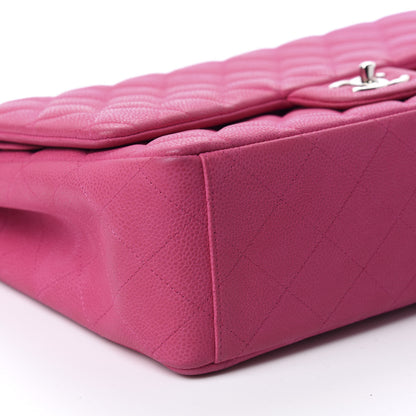 Chanel Iridescent Caviar Quilted Maxi Double Flap Hot Pink 6 of 13