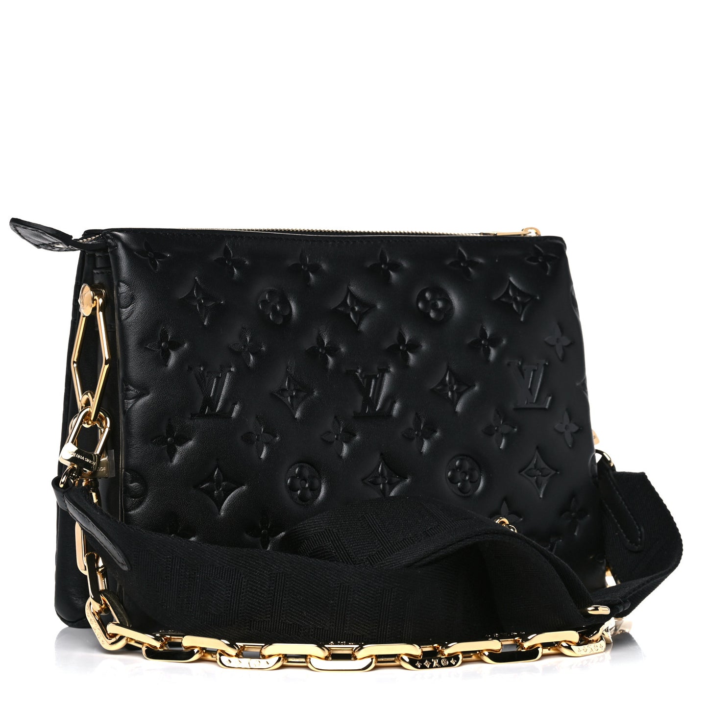 Lambskin Embossed Monogram Coussin PM Black