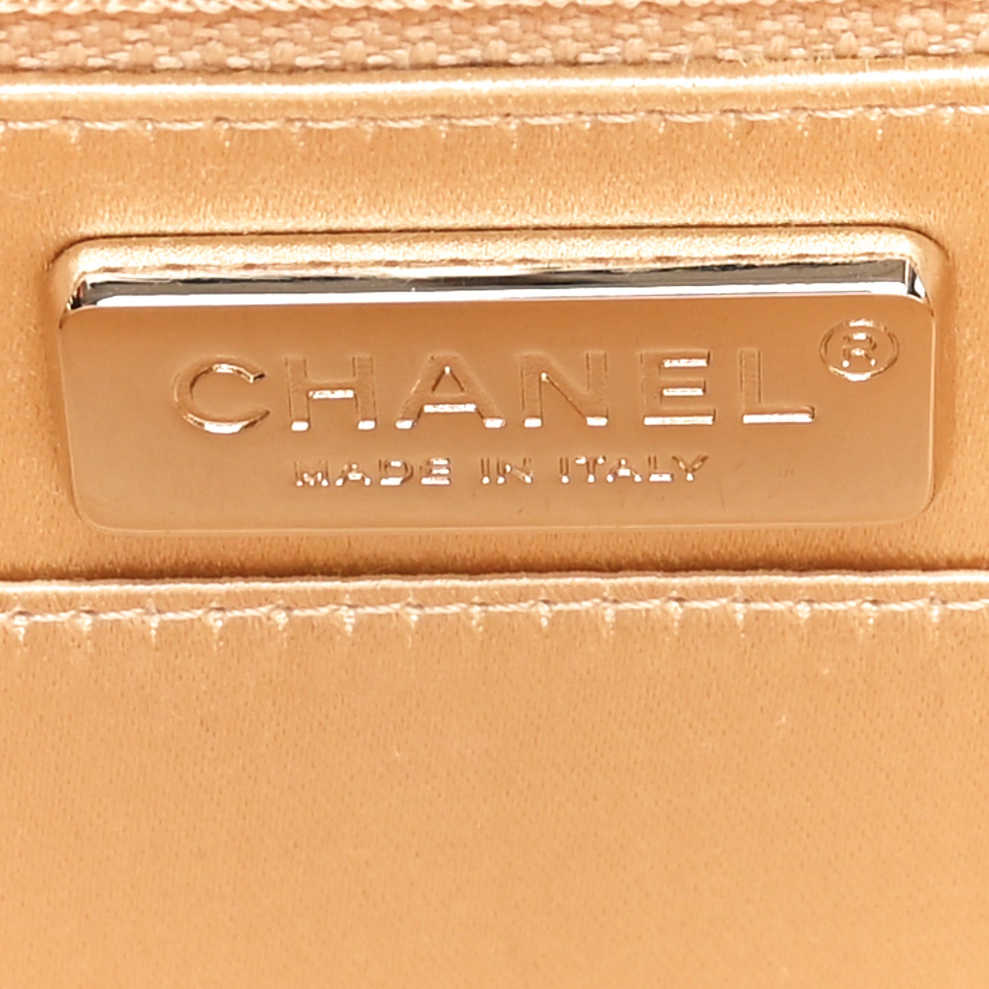 Metallic Lambskin Tweed We Need 5x5=CC Clutch Gold