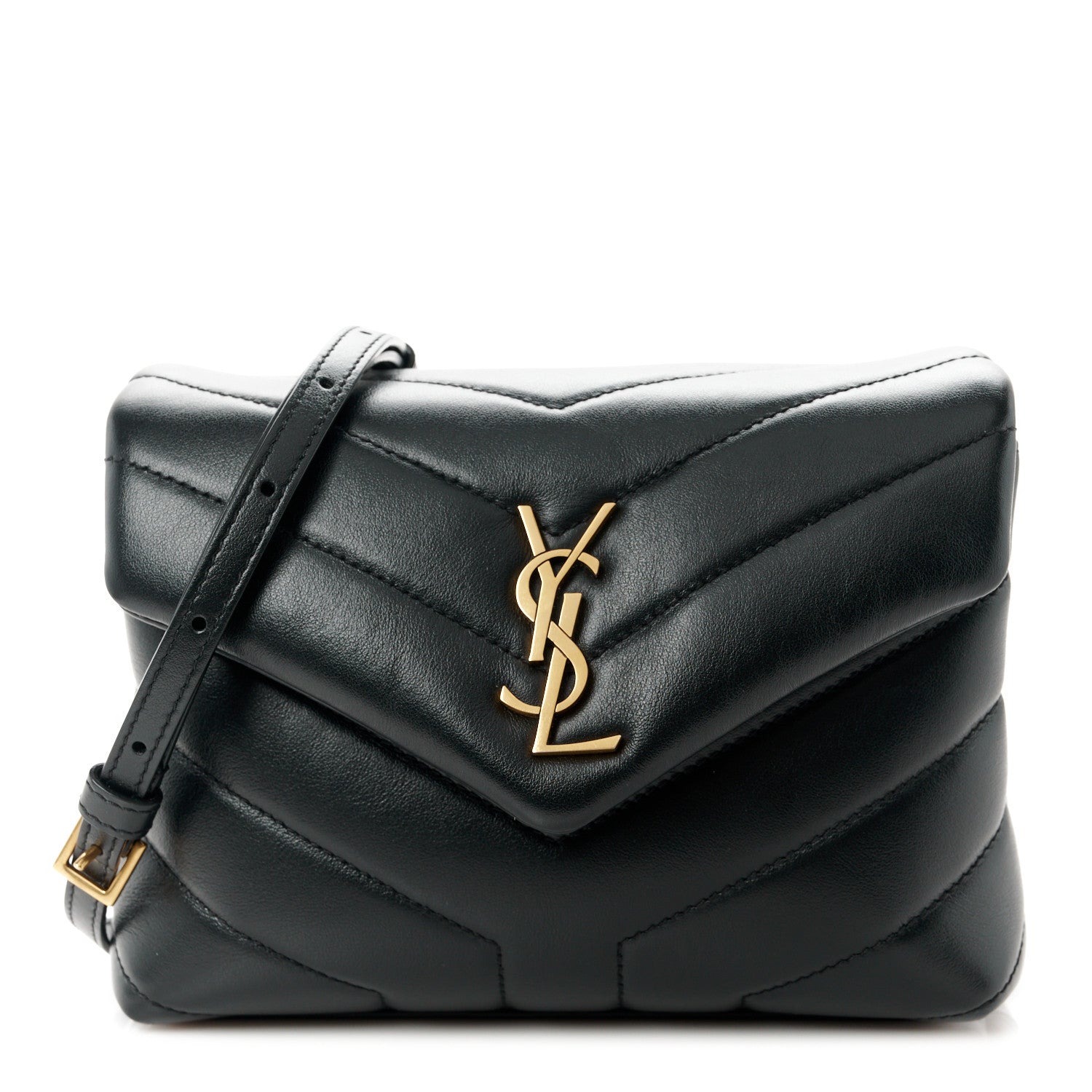 Saint Laurent Calfskin Y Quilted Monogram Toy Loulou Crossbody Bag Black 1 of 11
