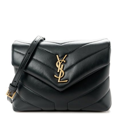 Saint Laurent Calfskin Y Quilted Monogram Toy Loulou Crossbody Bag Black 1 of 11