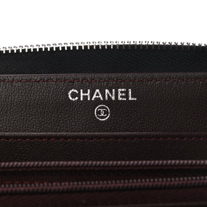 Chanel Lambskin Quilted Large Gusset Zip Around Wallet Black 6 of 9