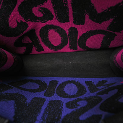 Christian Dior Canvas Embroidered Large Miss Dior Graffiti Book Tote Fuchsia Purple 5 of 12