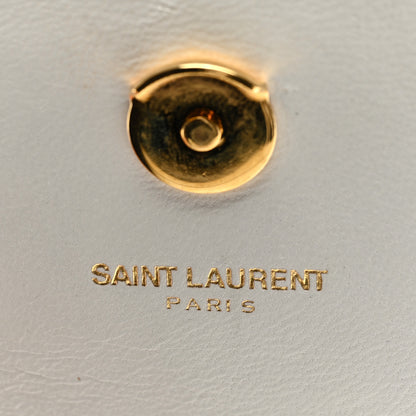 Saint Laurent Calfskin Python Embossed Small Classic Monogram Kate Tassel Satchel Ivory 6 of 8