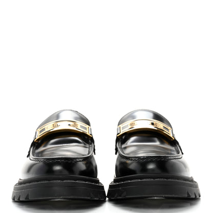 Christian Dior Brushed Calfskin Dior Code Lug Sole 15mm Loafers 37 Black 2 of 12