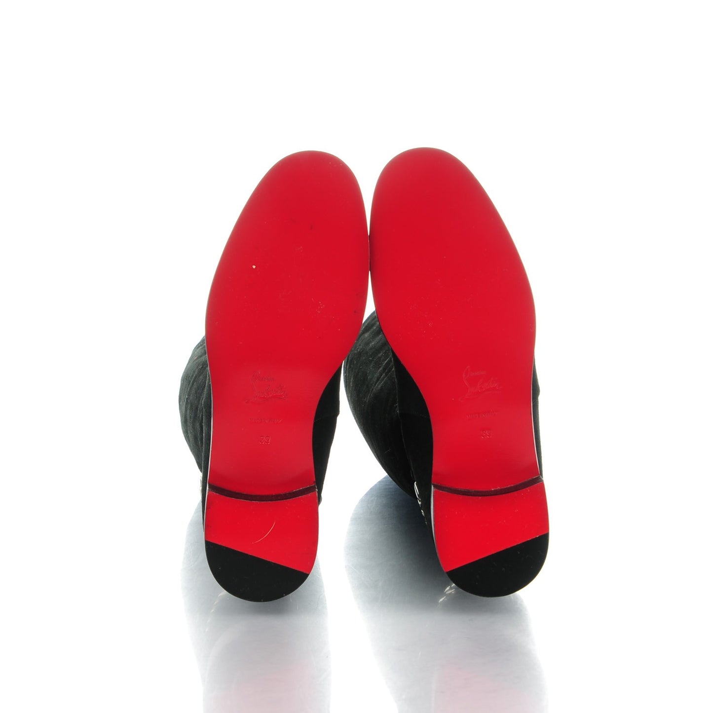 Suede Cate Chain Flat Tall Boots 39 Black