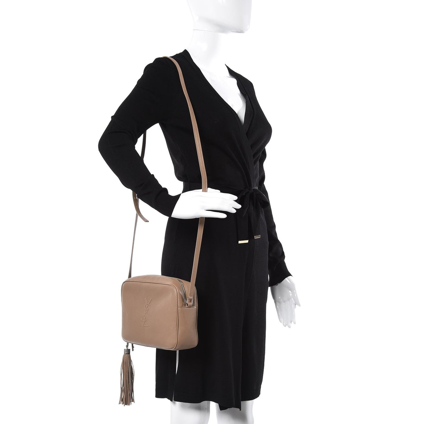 Lambskin Monogram Small Lou Camera Bag Dark Beige