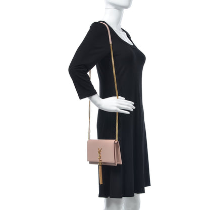 Saint Laurent Smooth Calfskin Classic Monogram Kate Tassel Chain Wallet Pale Pink 2 of 9