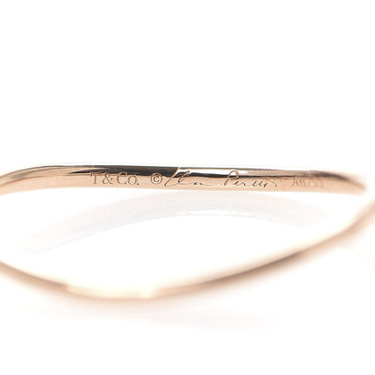 Tiffany 18K Rose Gold Diamond Elsa Peretti Wave Single Row Band Ring 51 5.75 5 of 5