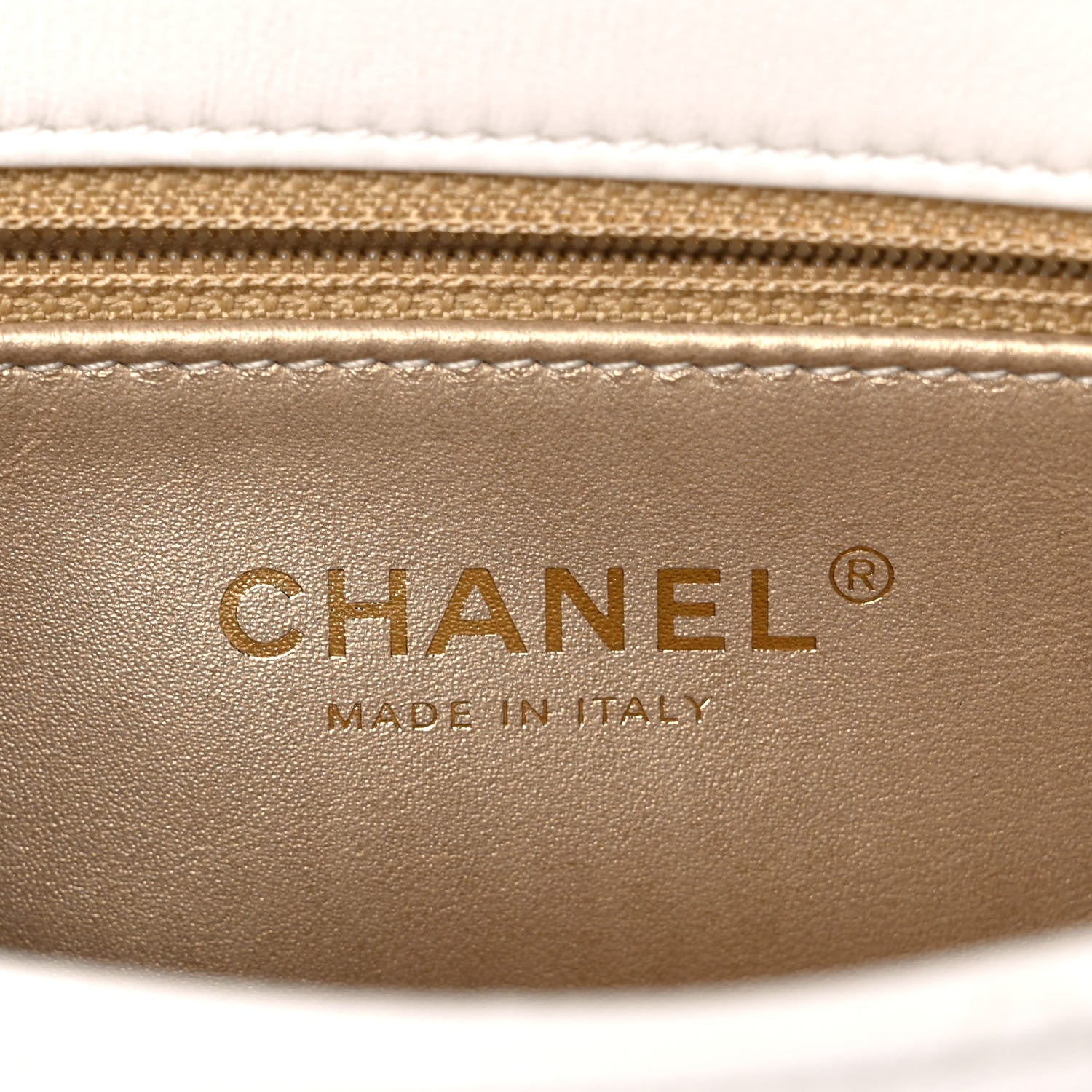 Chanel Lambskin Quilted Small CC Crystal Logo Chain Flap White 6 of 10