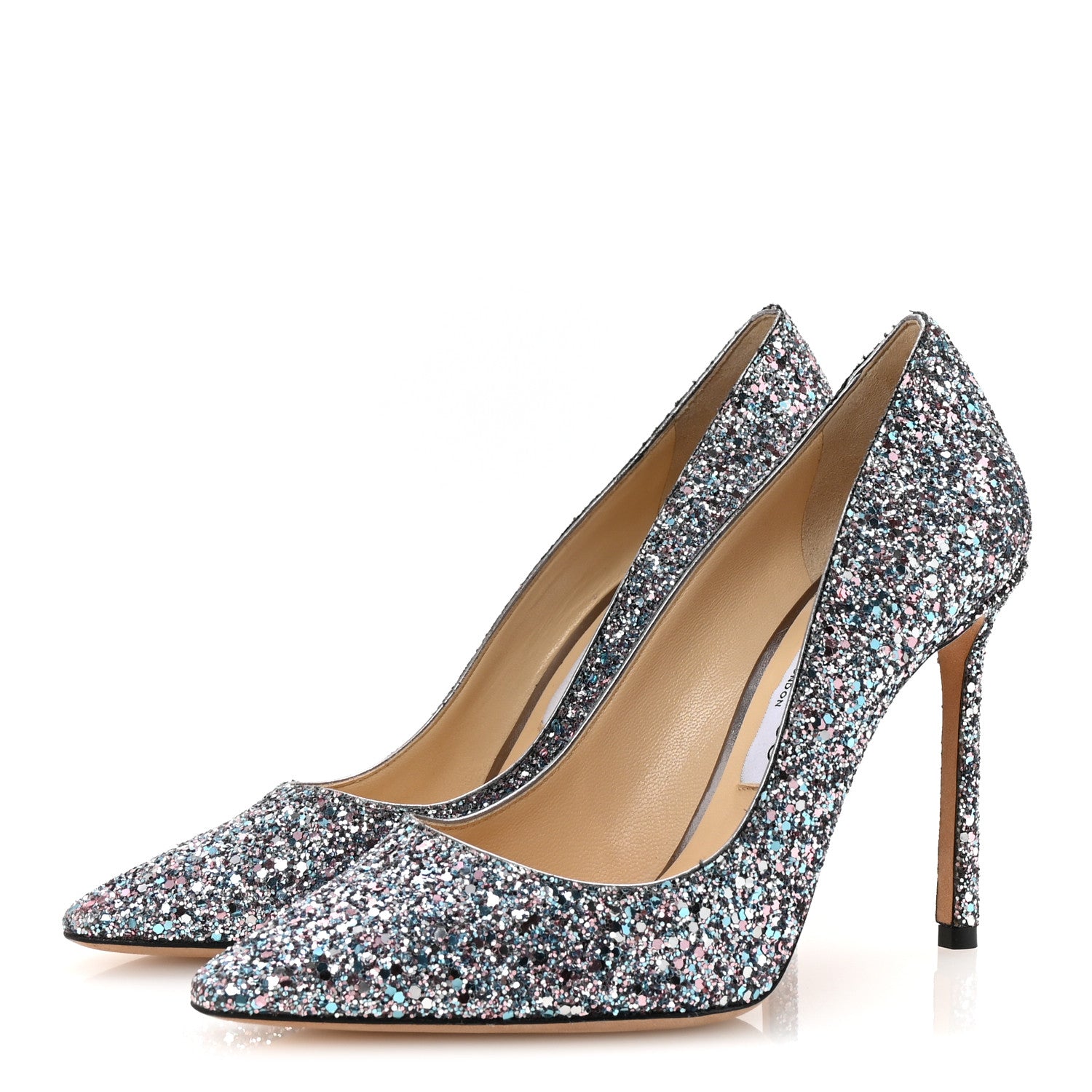Jimmy Choo Coarse Glitter Romy 100 Pumps 38 Bubblegum 4 of 9