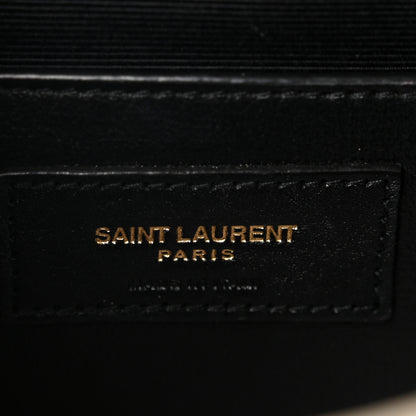 Saint Laurent Grain De Poudre Textured Mixed Matelasse Triquilt Small Monogram Satchel Crema Soft 6 of 10