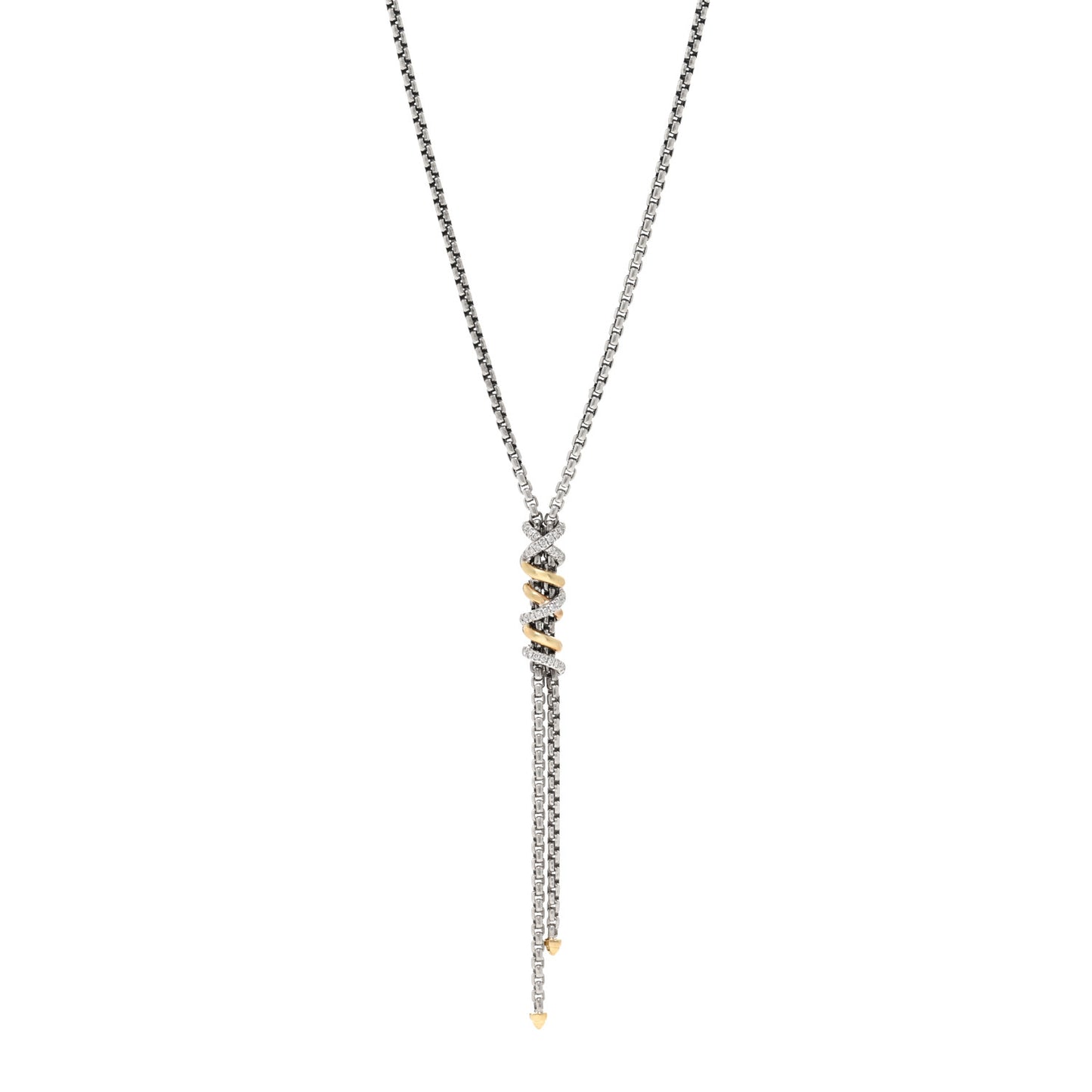 Sterling Silver 18K Yellow Gold Diamond Helena Y Necklace