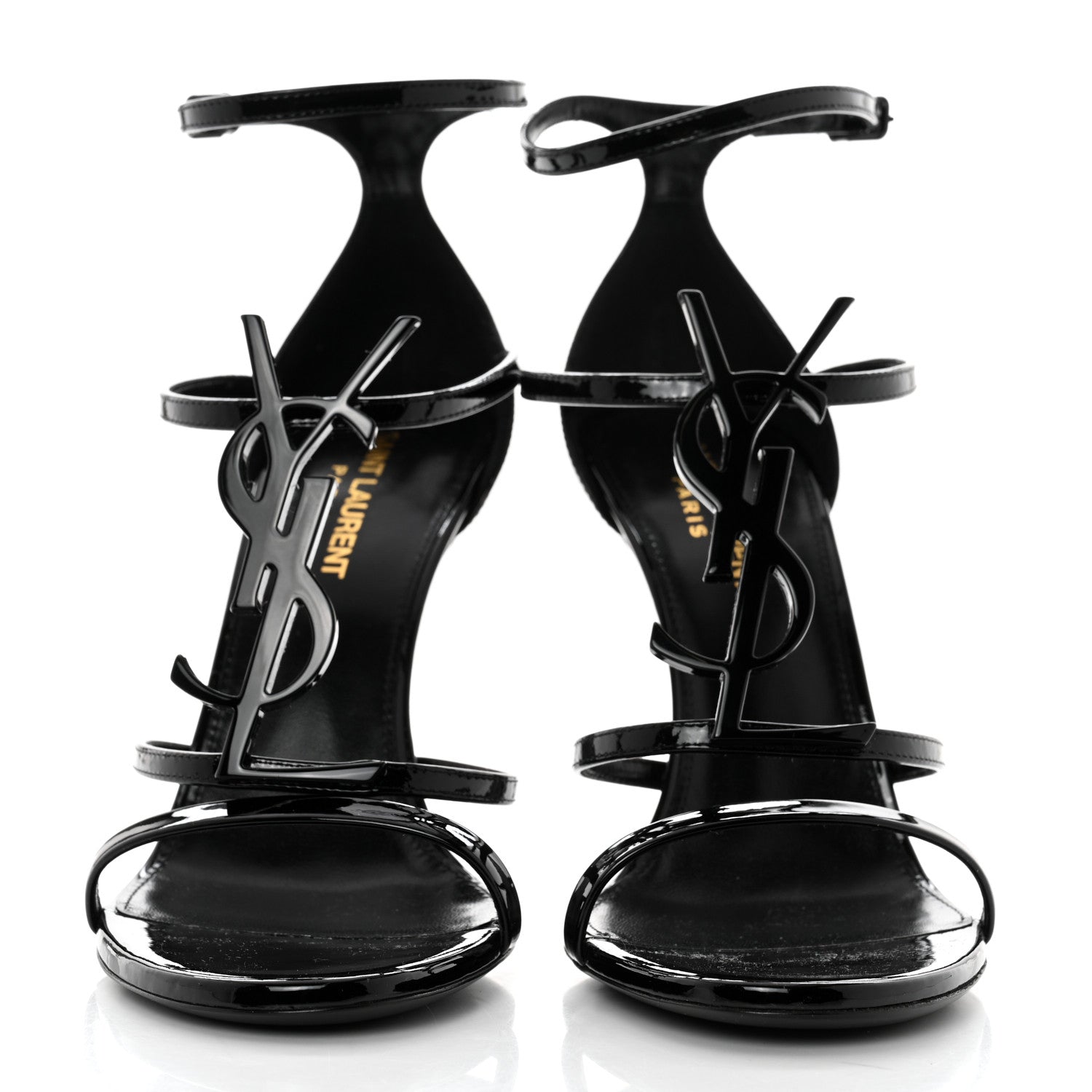 Saint Laurent Patent Cassandra 100 Sandals 38 Black 2 of 8