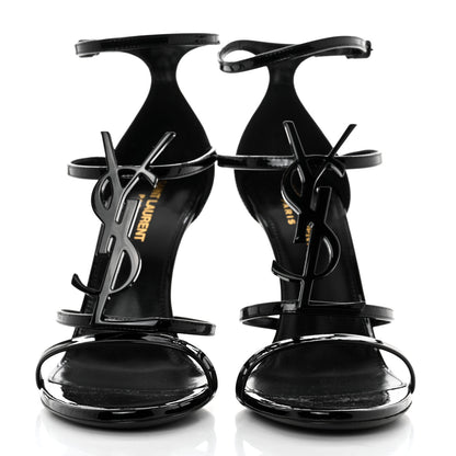 Saint Laurent Patent Cassandra 100 Sandals 38 Black 2 of 8
