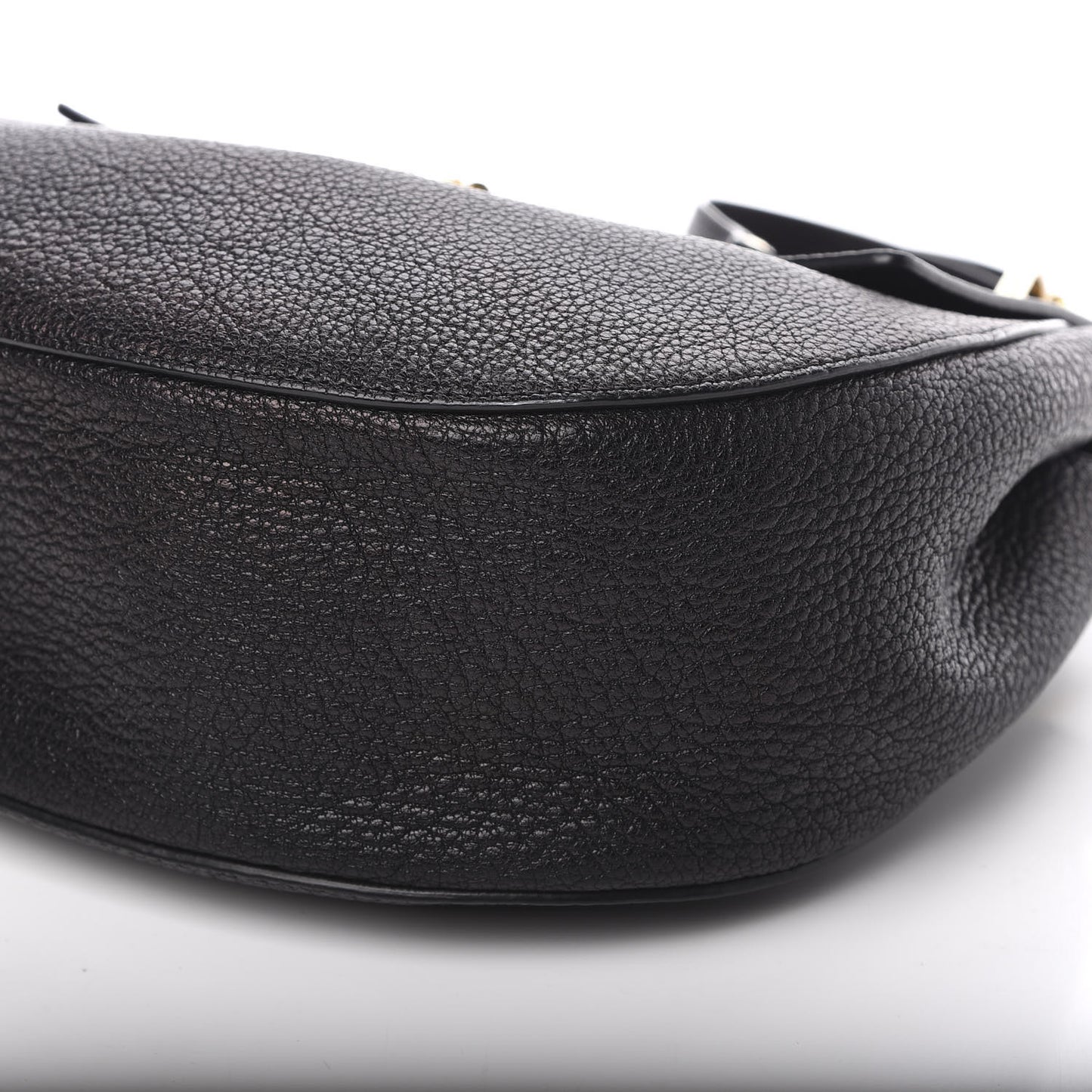 Grained Lambskin Large Drew Shoulder Bag Black