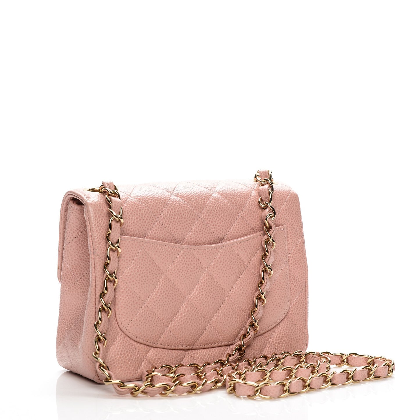 Caviar Quilted Mini Square Flap Pink