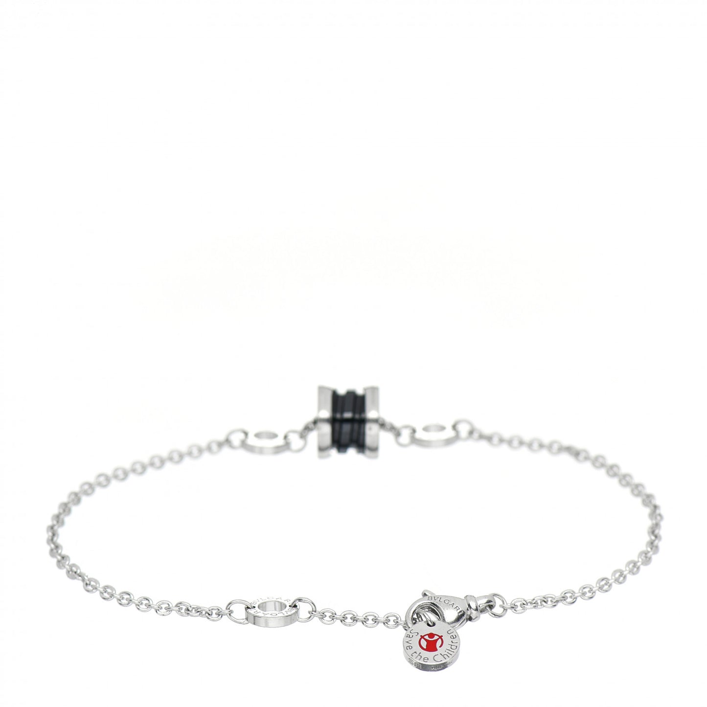 Sterling Silver Black Ceramic Save the Children Bracelet SM