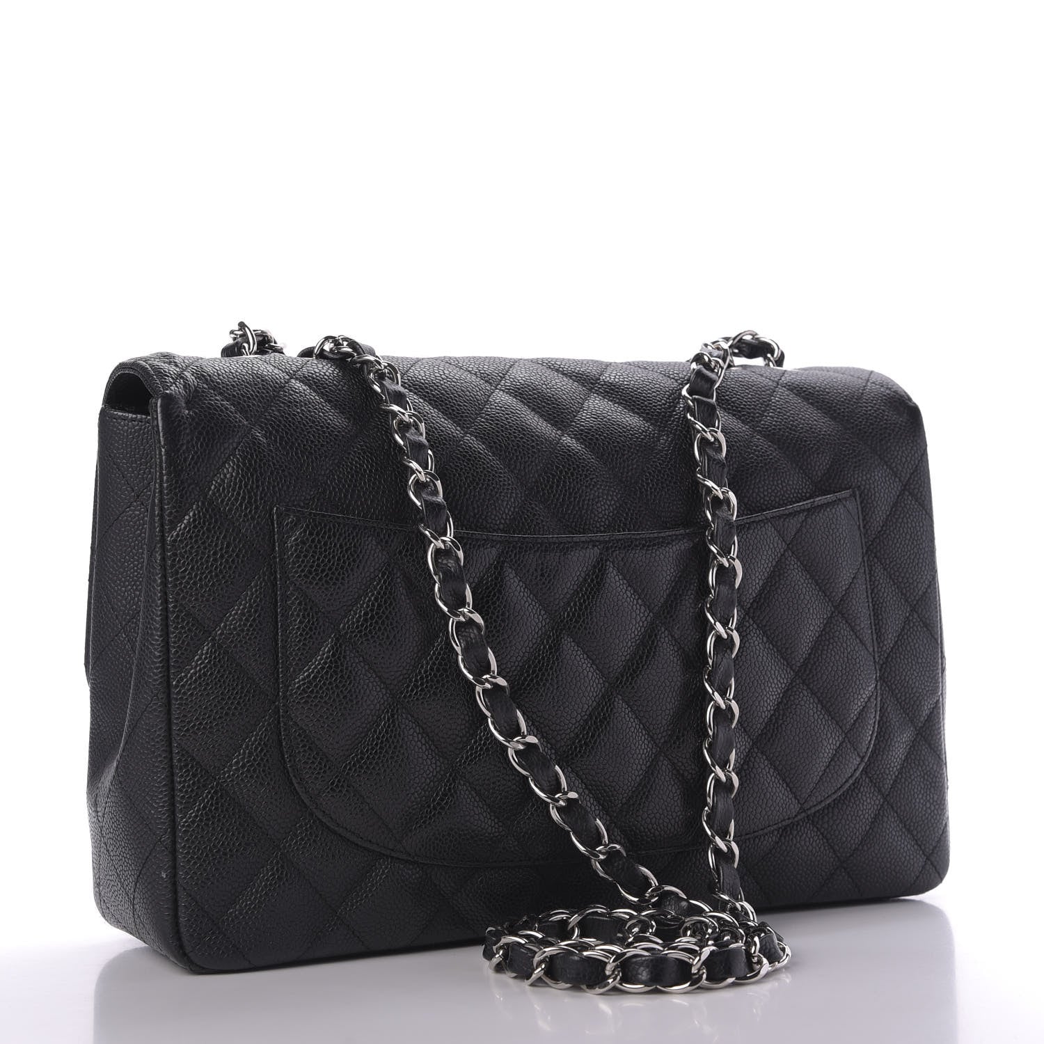 Chanel Caviar Quilted Jumbo Single Flap Black 3 of 10