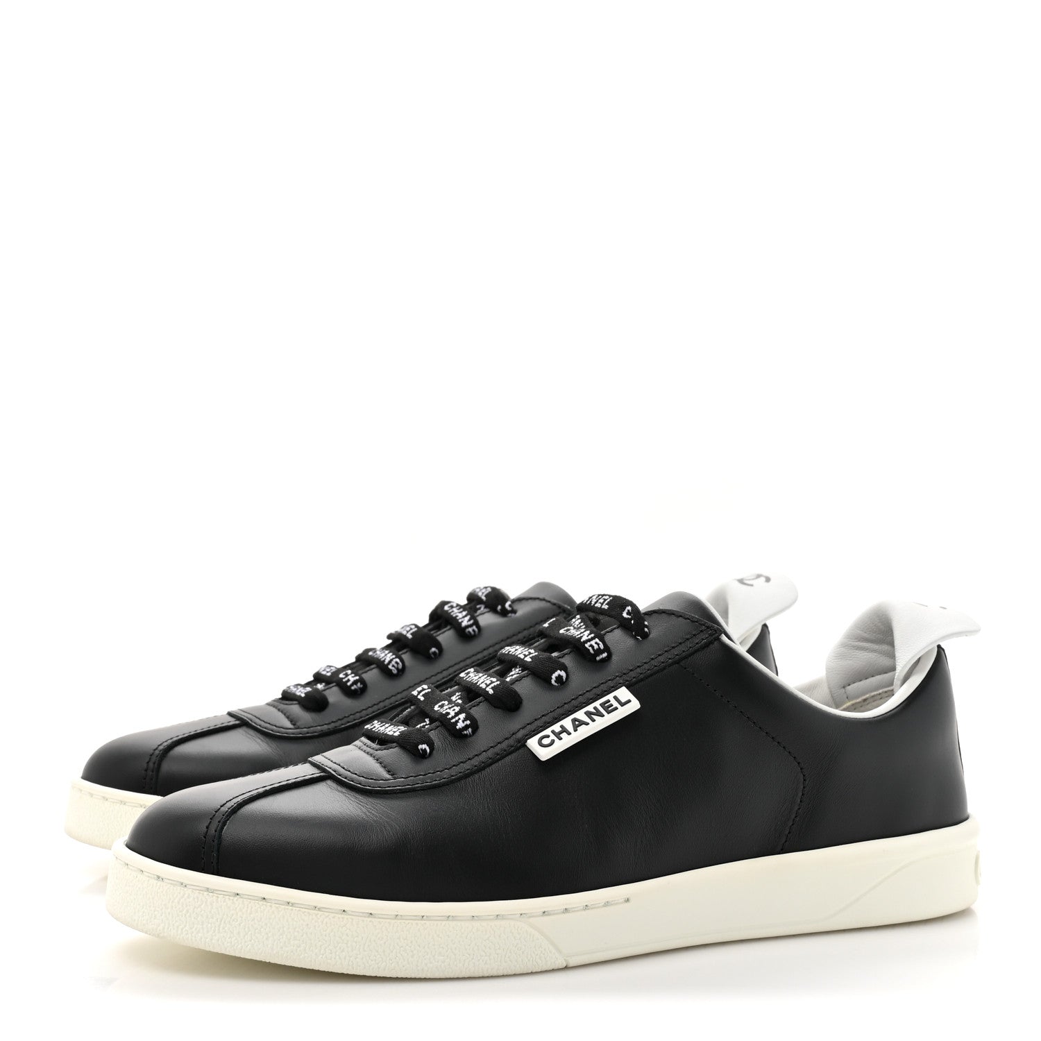 Chanel Calfskin CC Womens Sneakers 40 Black 3 of 10