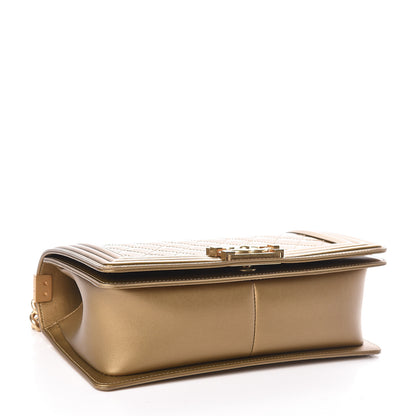 Chanel Metallic Patent Calfskin Quilted Medium Boy Flap Gold 4 of 10