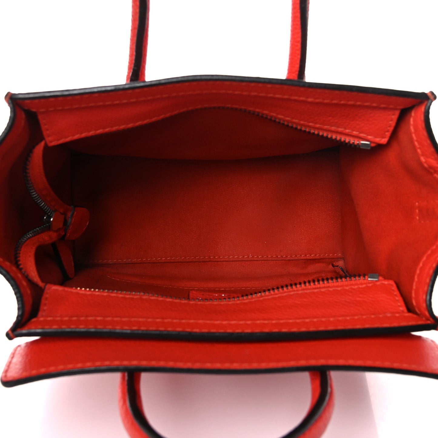 Drummed Calfskin Nano Luggage Vermillion