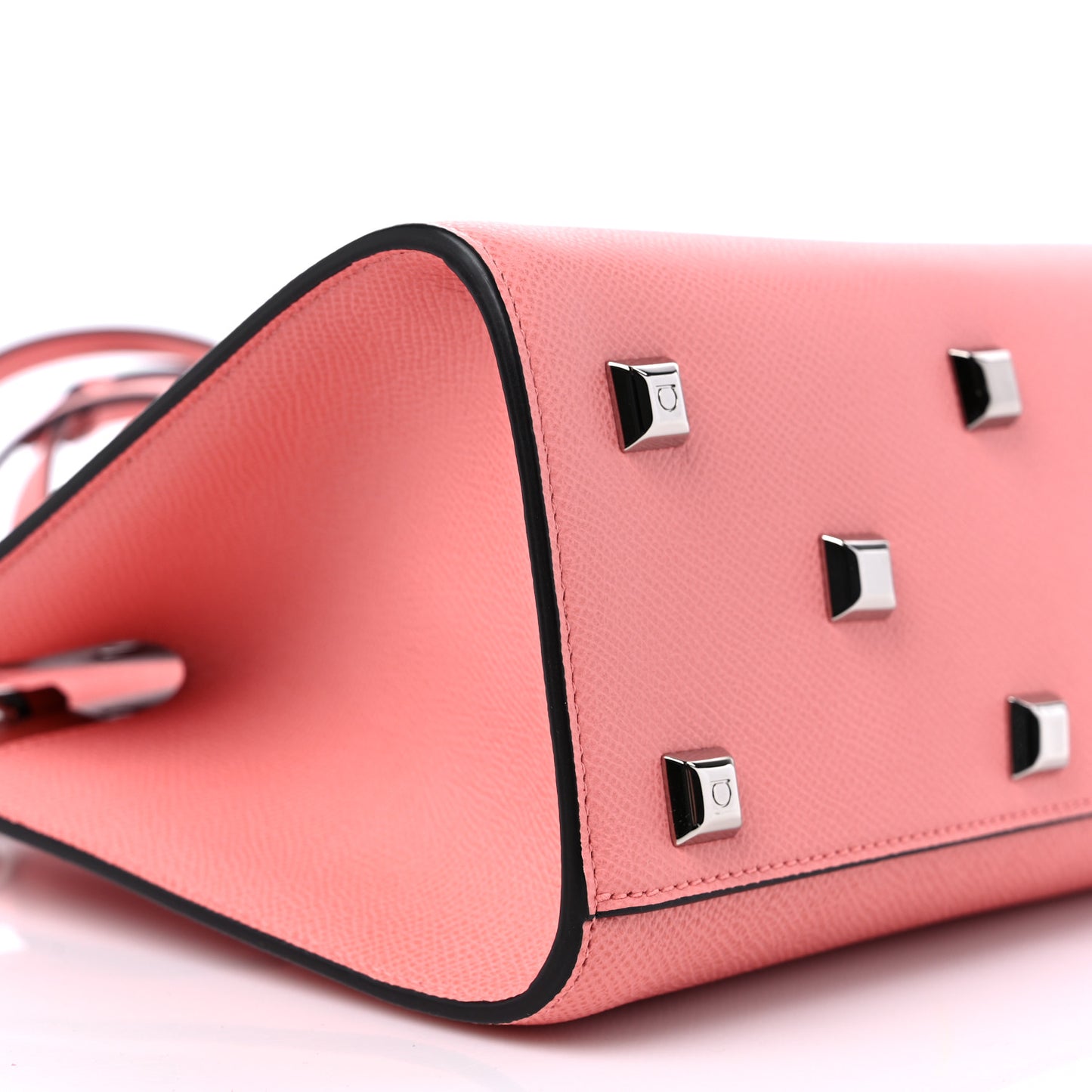 Calfskin Small Studio Box Bag Corallo