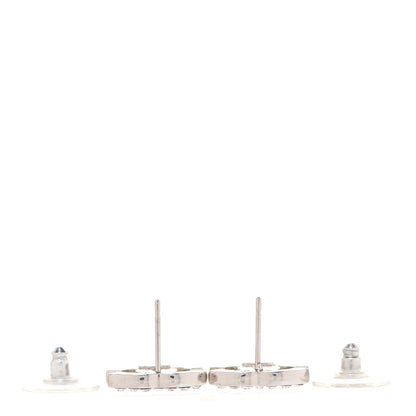 Chanel Crystal CC Earrings Silver 3 of 5