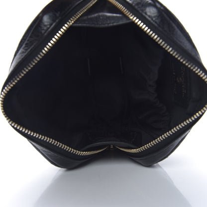 Chanel Camellia Calfskin Embossed Quilted Enamel CC Cosmetic Case Black 5 of 8
