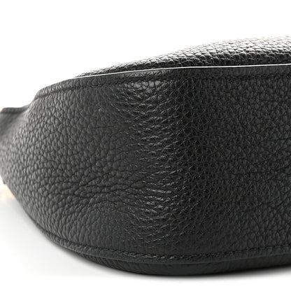 Prada Vitello Daino Soft Zippered Hobo Shoulder Bag Black 9 of 11