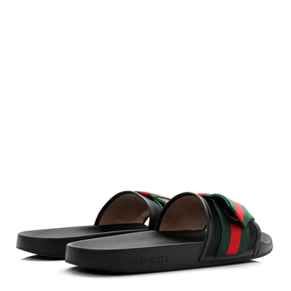 Gucci Satin Web Bow Slide Sandals 41 Black 4 of 9