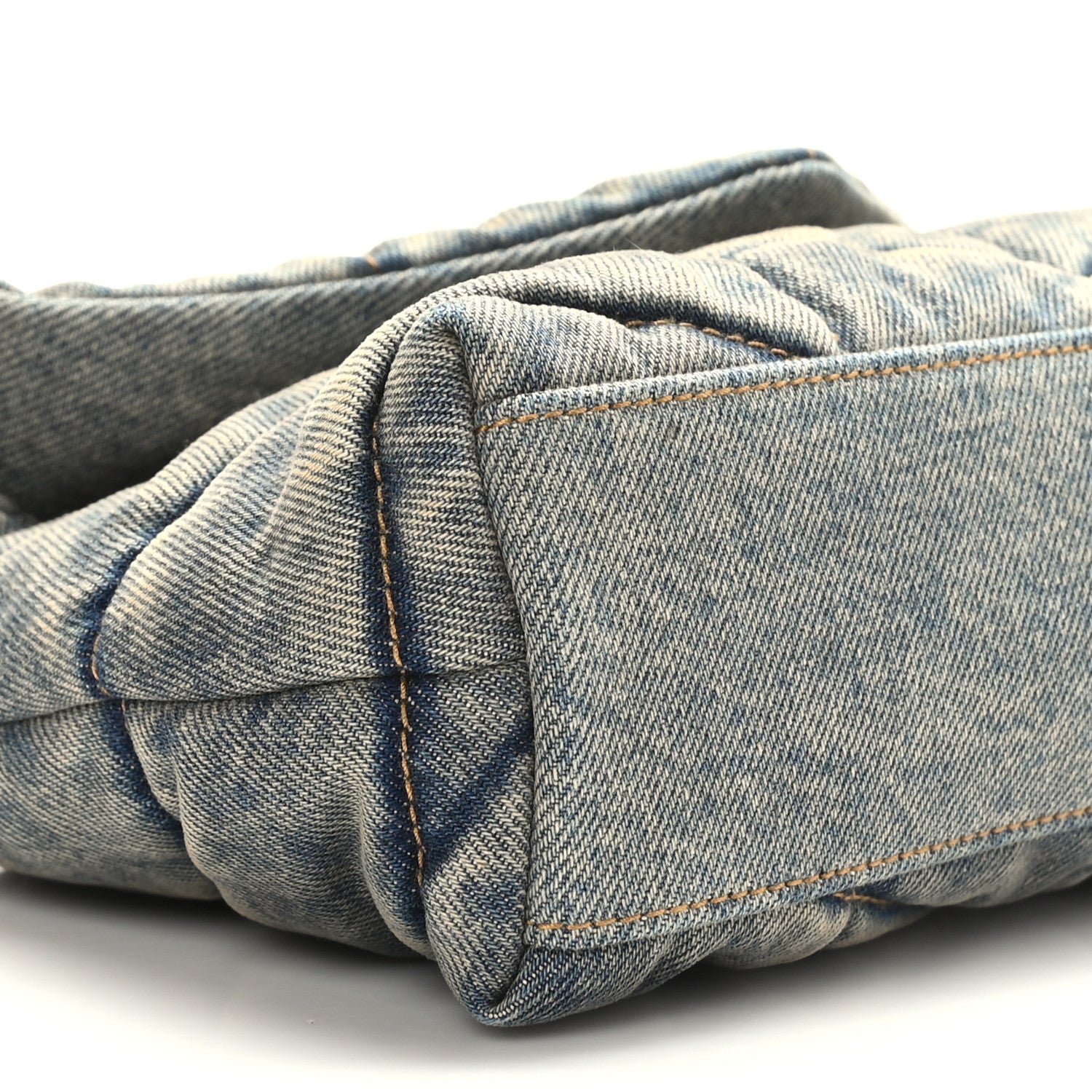 Saint Laurent Denim Quilted Toy Loulou Puffer Monogram Chain Satchel Blue Cinnamon 8 of 10