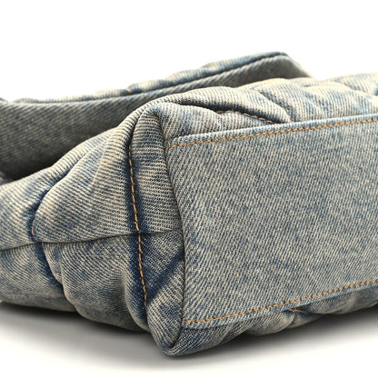 Saint Laurent Denim Quilted Toy Loulou Puffer Monogram Chain Satchel Blue Cinnamon 8 of 10