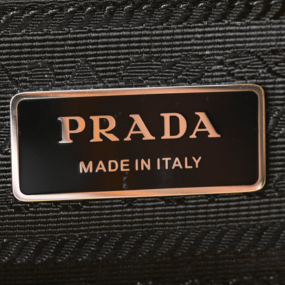 Prada Soft Calfskin Triangle Logo Embossed Tote Sole 6 of 10