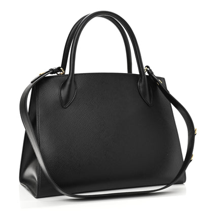 Prada Saffiano Cuir Calfskin Medium Monochrome Top Handle Tote Black 3 of 11