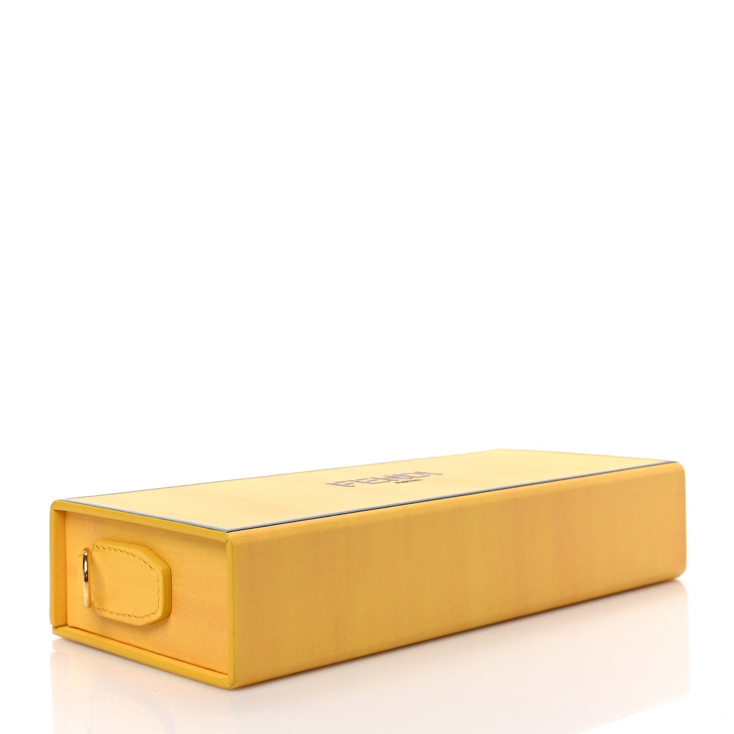 Vitello Fluffy Logo Horizontal Box Crossbody Bag Yellow Box Black