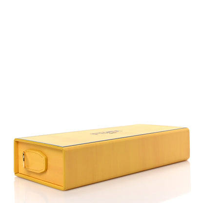 Fendi Vitello Fluffy Logo Horizontal Box Crossbody Bag Yellow Box Black 4 of 8