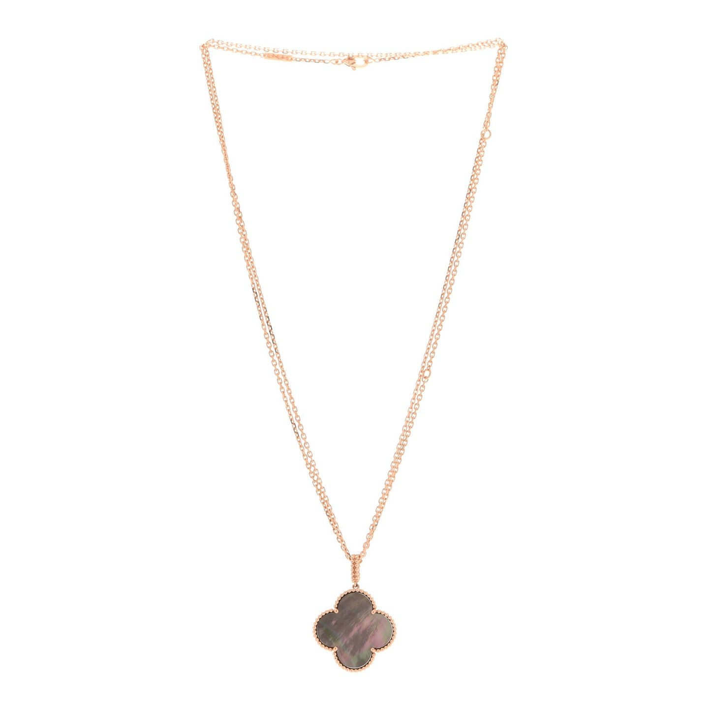 18K Rose Gold Gray Mother of Pearl Magic Alhambra Long Necklace