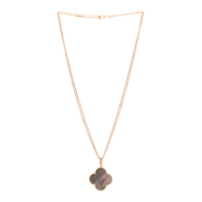 Van Cleef & Arpels 18K Rose Gold Gray Mother of Pearl Magic Alhambra Long Necklace 3 of 7