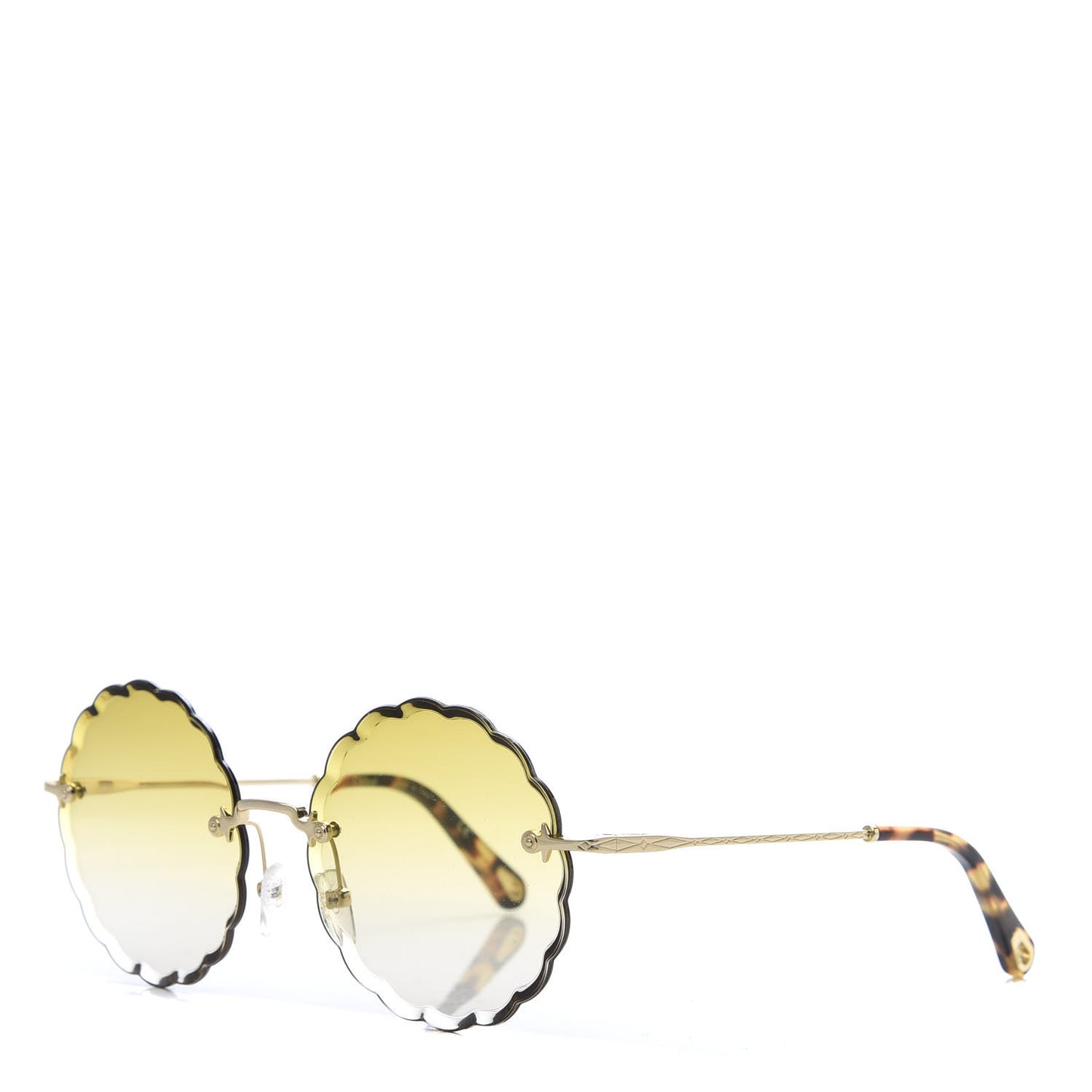 Rosie Bevelled Round Sunglasses CE142S Gold Gradient Yellow