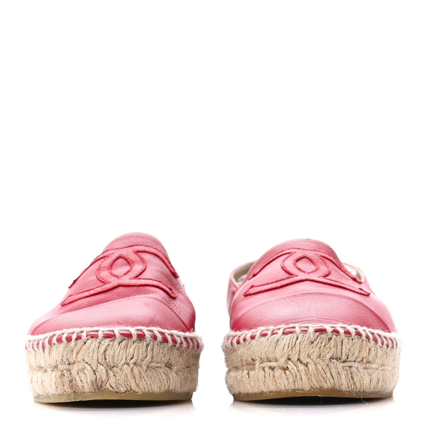 Chanel Lambskin CC Espadrilles 36 Red 2 of 10