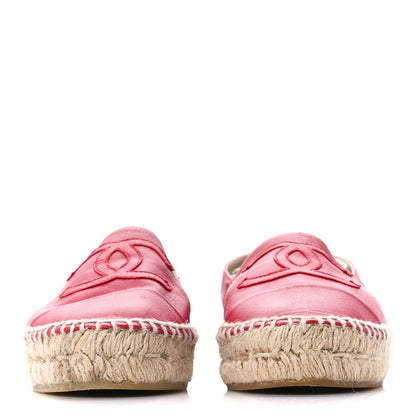 Chanel Lambskin CC Espadrilles 36 Red 2 of 10